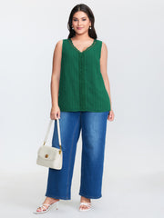 Textured Lace V-Neck Tank Top