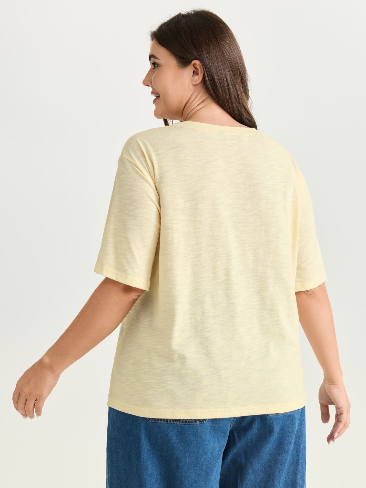 Butterfly Print Round Neck T-Shirt