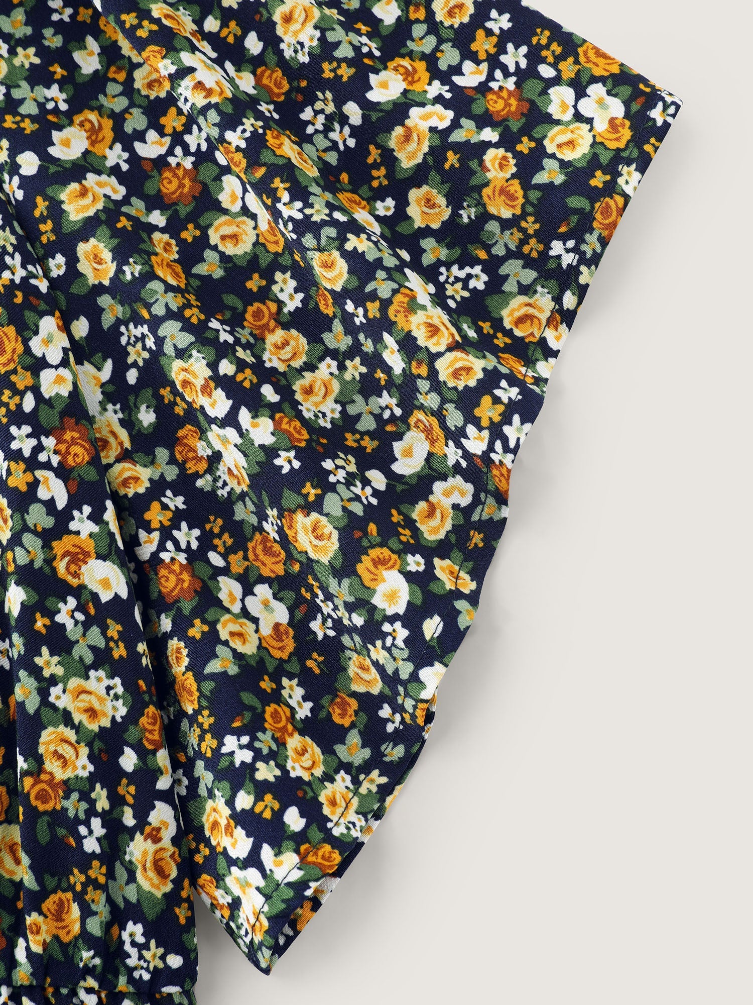 Floral Print Cinched-Waist Blouse