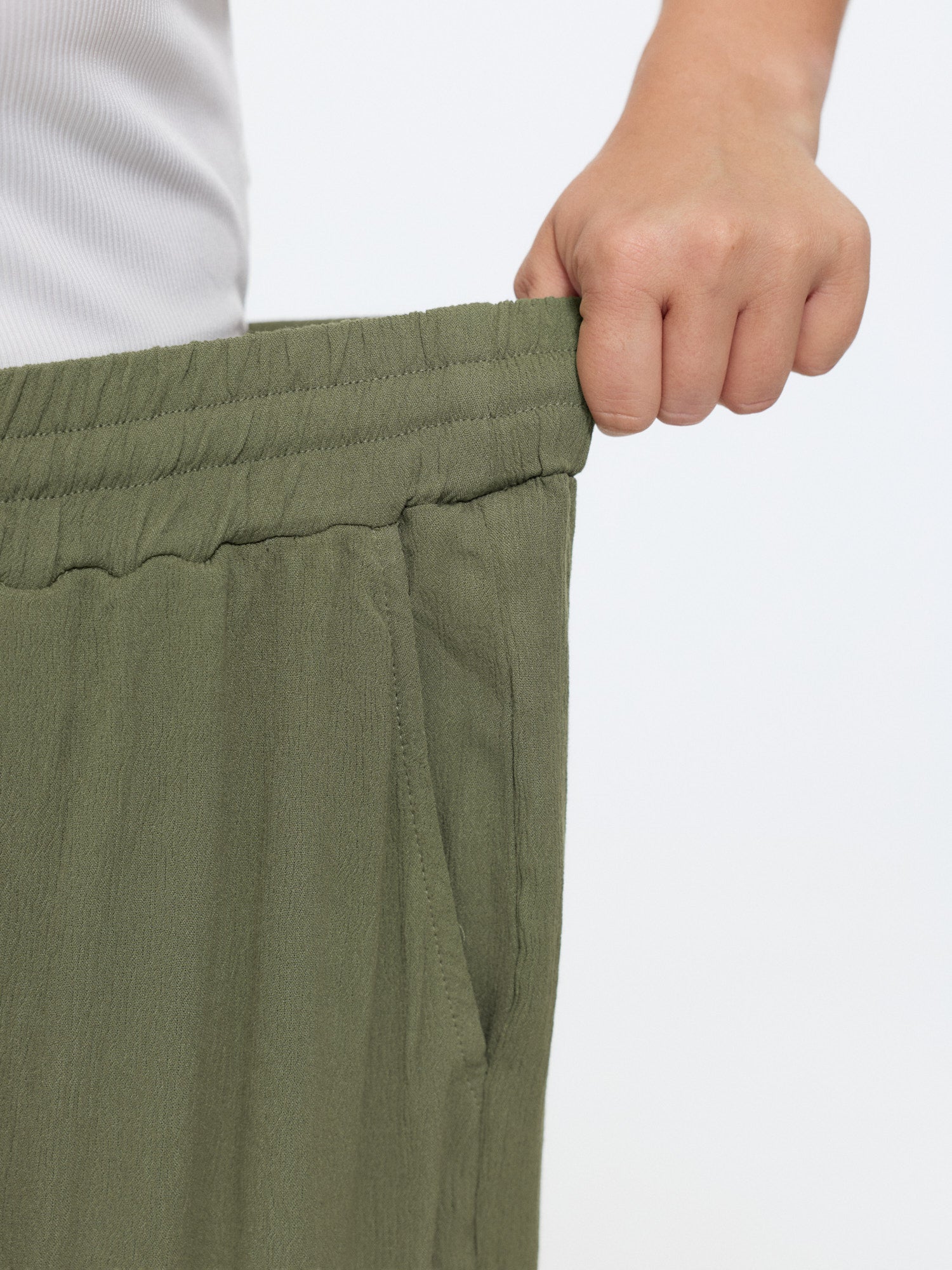 Tassel Drawstring Tiered Wide-Leg Pants