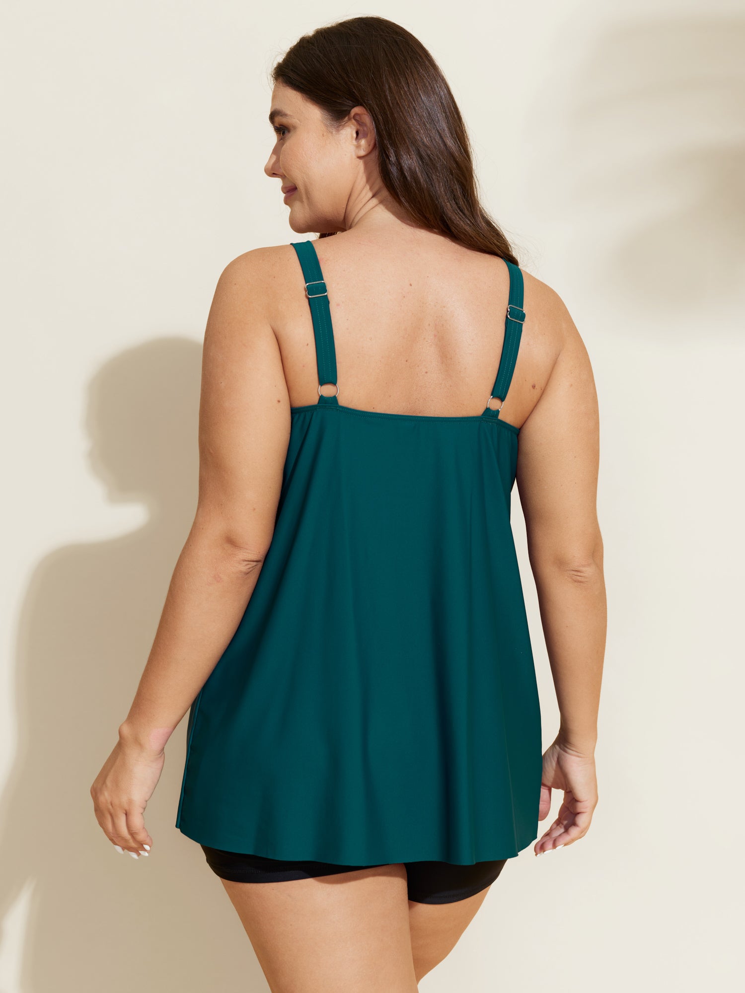 Arc Hem Keyhole Neckline Swim Top