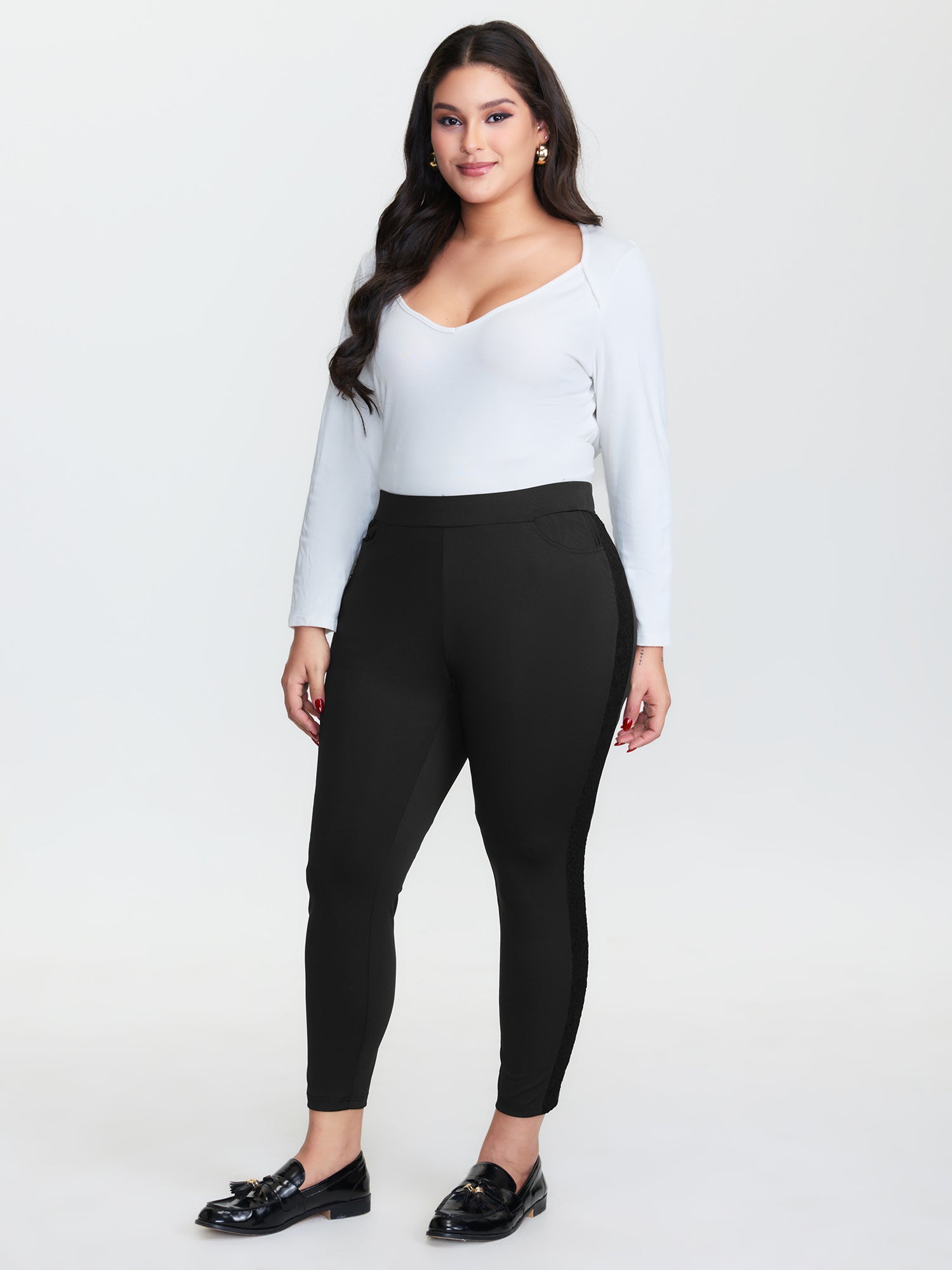 Stretchy Waistband Skinny-Fit Pants