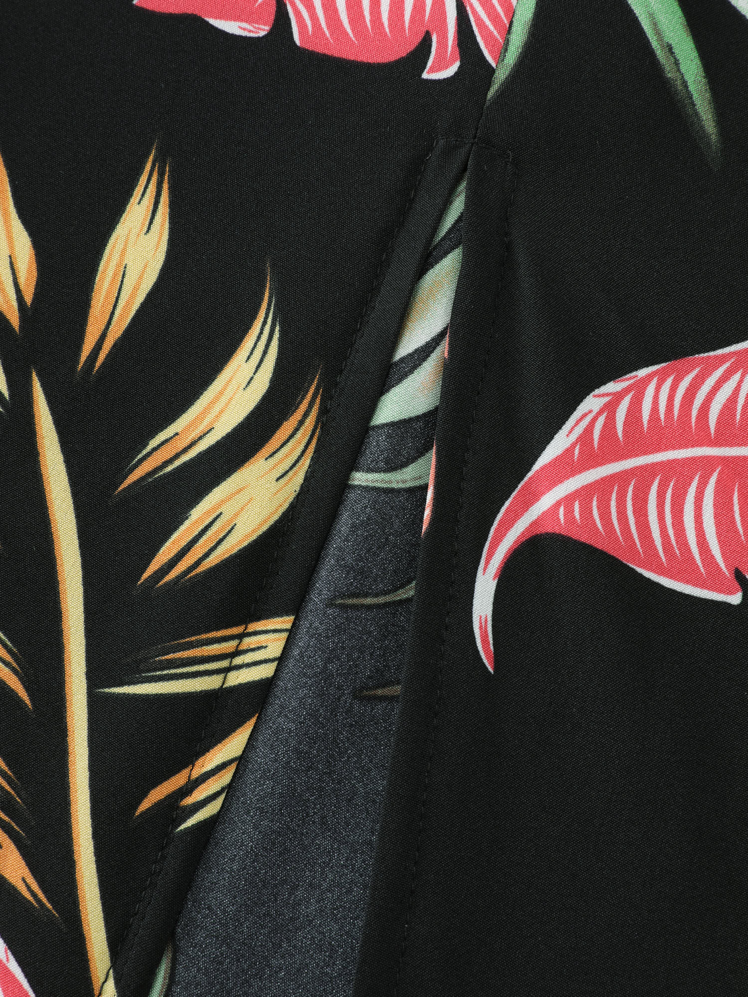 Tropical Pattern Off-Shoulder Maxi Dress