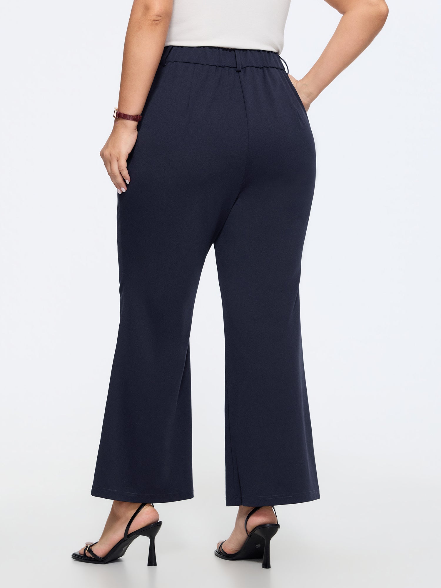 Stretchy Pull-On Flared Hem Pants