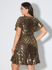 Sparkle Sequin V-Neck Mini Dress