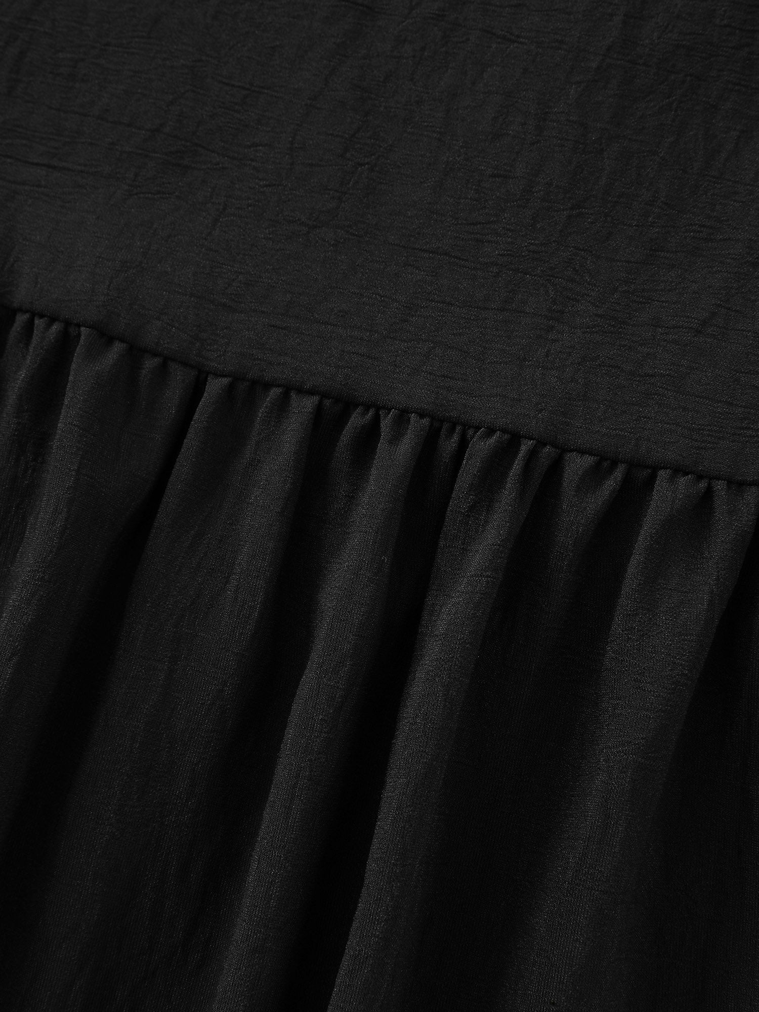 Adjustable Drawstring Waist Plain Tiered Flowy Midi Skirt