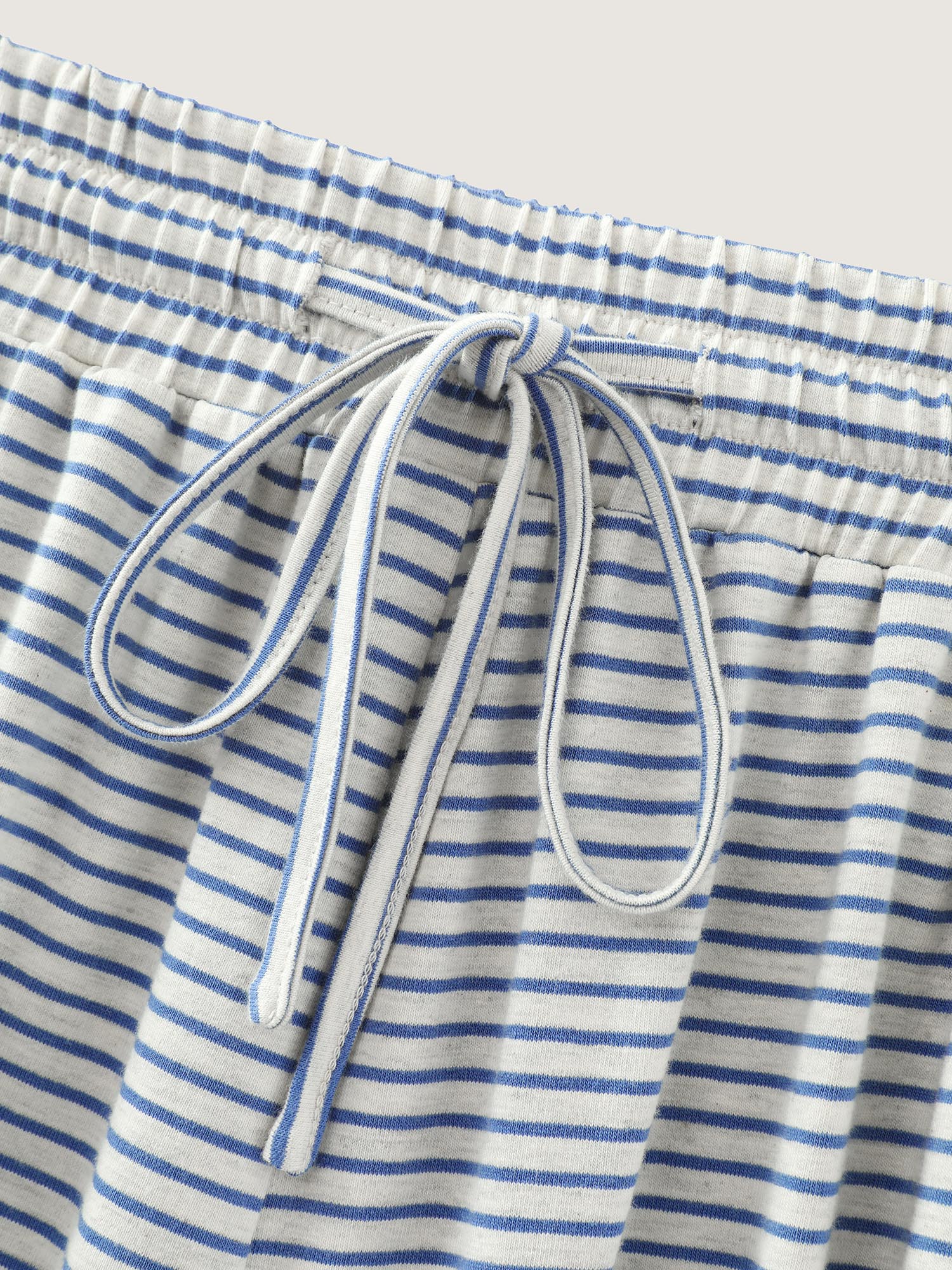 Cotton Stretchy Striped Print Pockets Lounge Bottoms