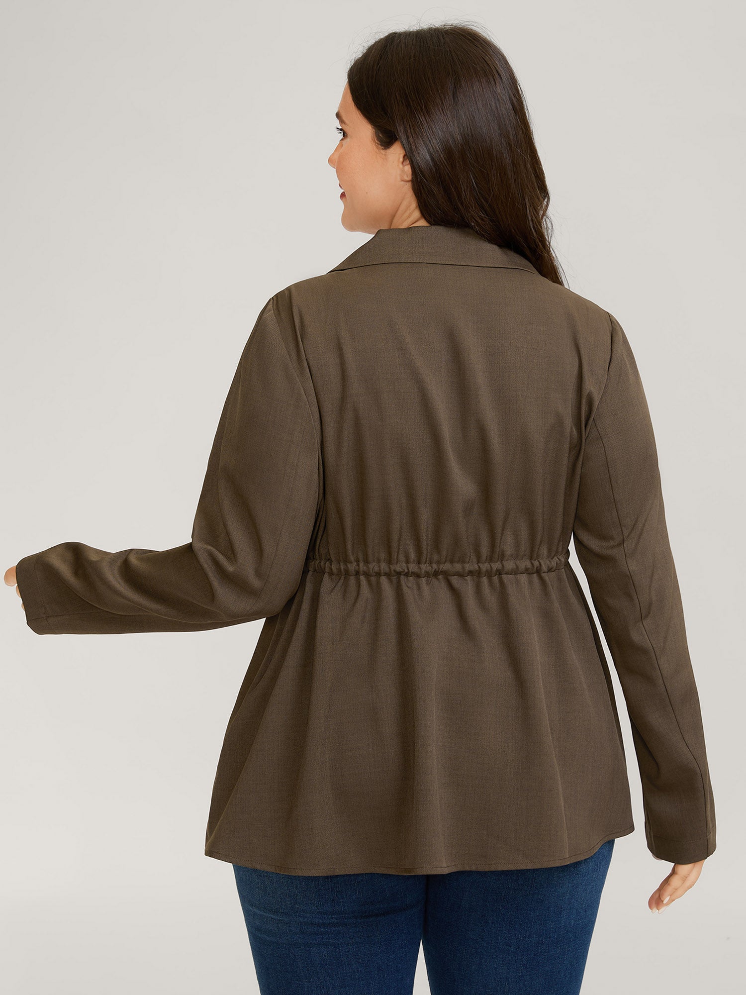 Adjustable Waistline Relaxed Fit Blazer