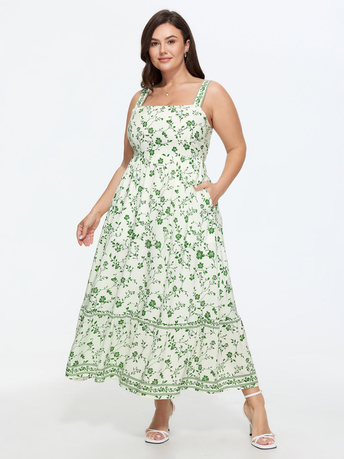 Floral Print Cami Tiered Maxi Dress