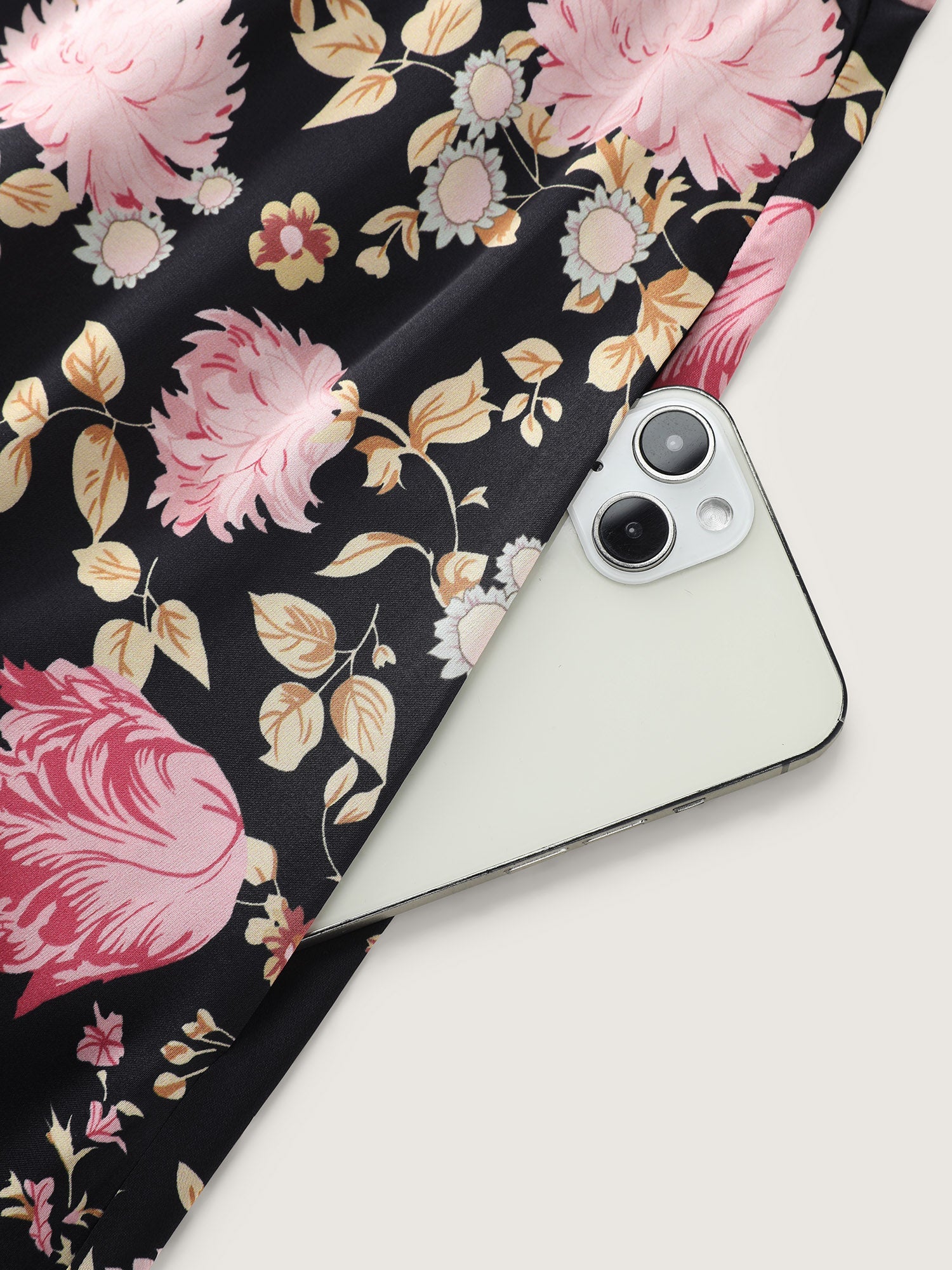 Floral Print Ruched Bodice Midi Dress