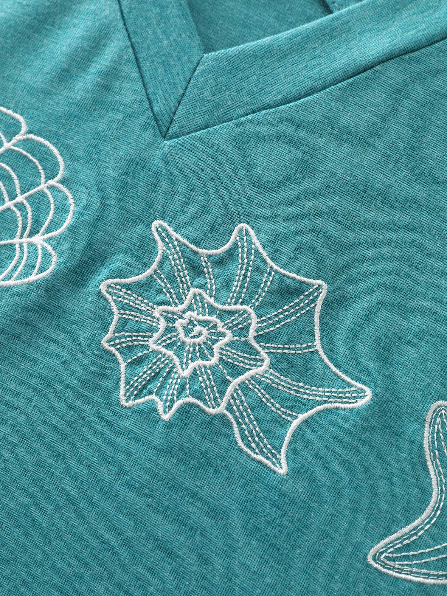 Supersoft Ocean Pattern Embroidered T-Shirt