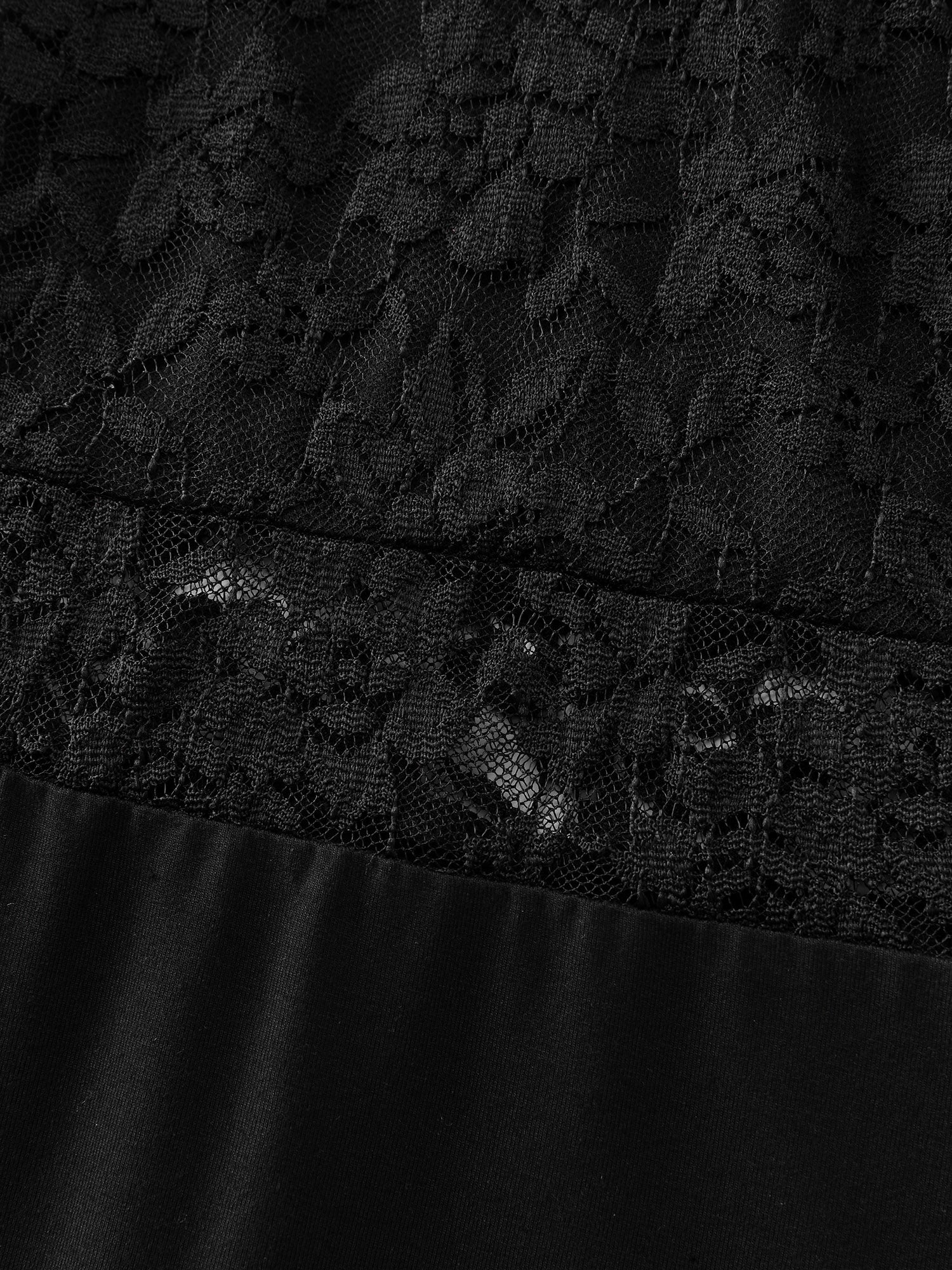 Lace Trim Semi-Sheer Waist Nightgown