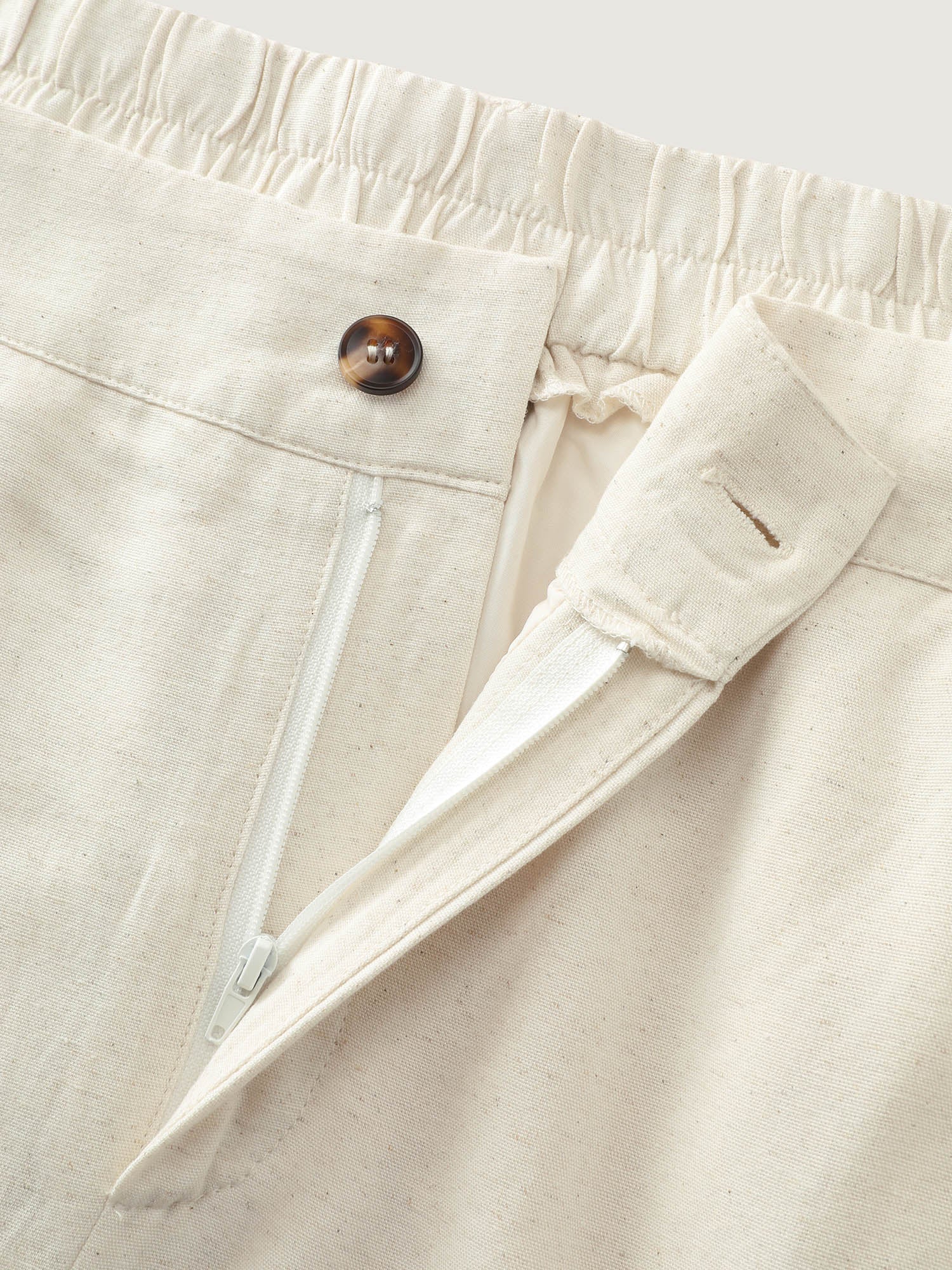 Cotton Linen Blend Wide-Leg Pants