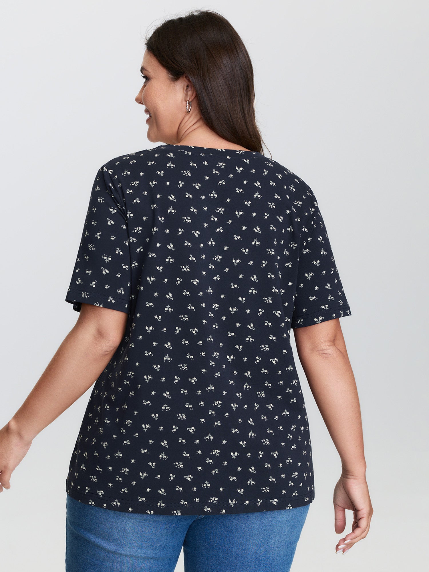 Cotton Spring Things Neckline Cut-Out T-Shirt