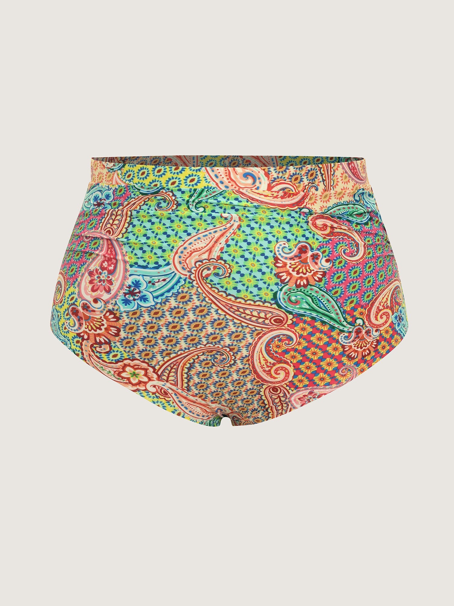 Paisley Print High Waisted Swim Bottoms