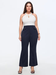 Stretchy Pull-On Flared Hem Pants