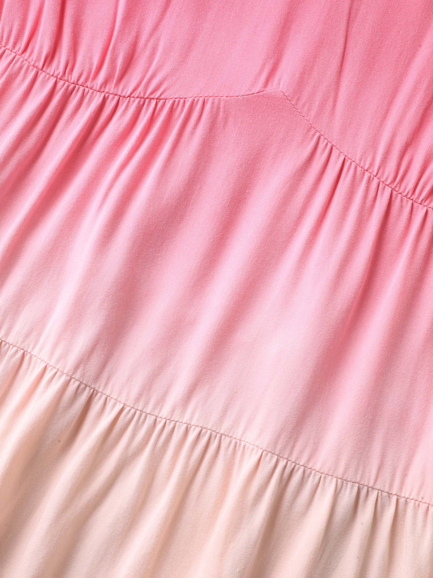 Rayon Tie-Dye V-Neck Tiered Blouse