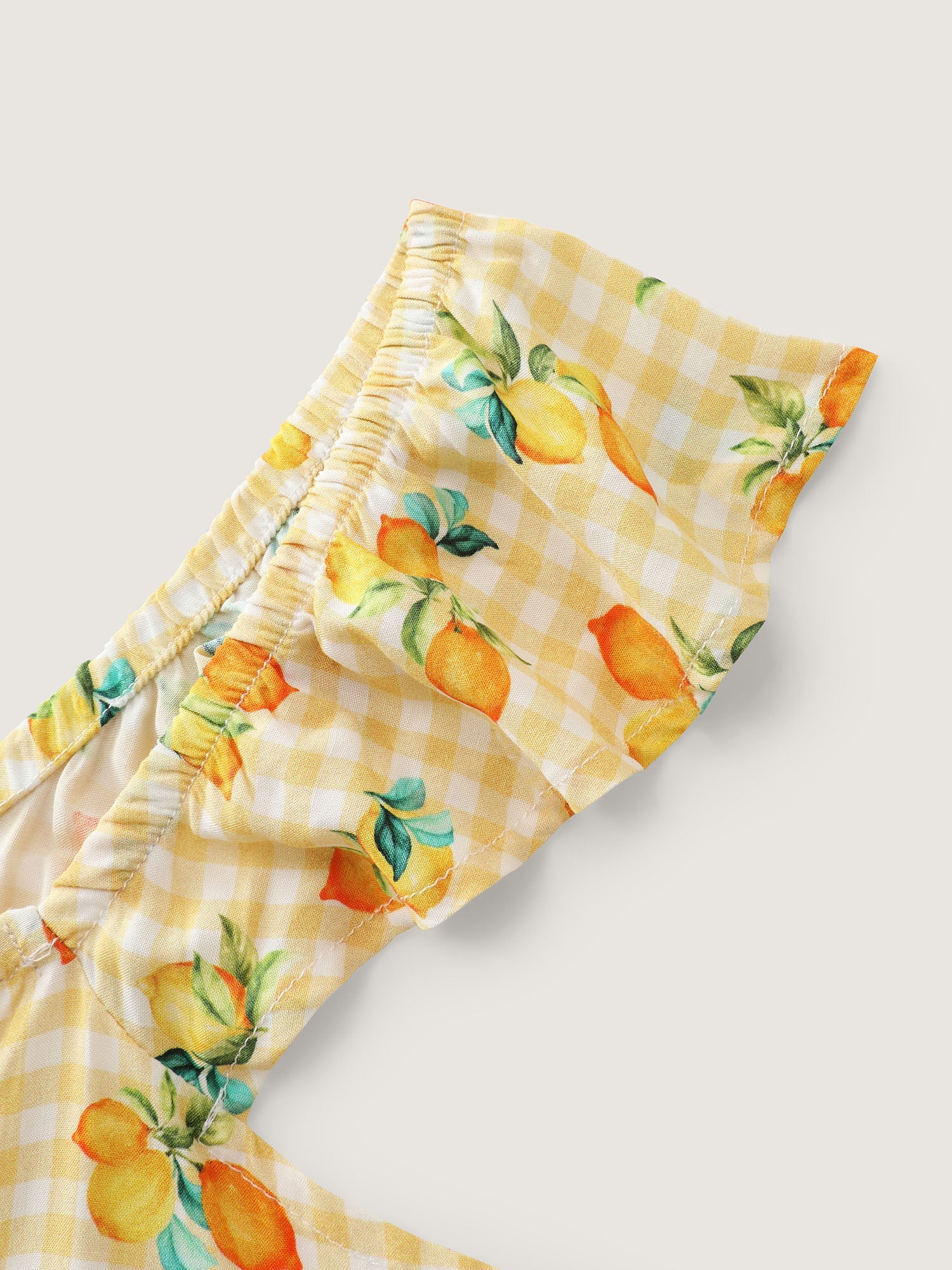 Supersoft Lemon Print Ruffled Sleeve Tank Top