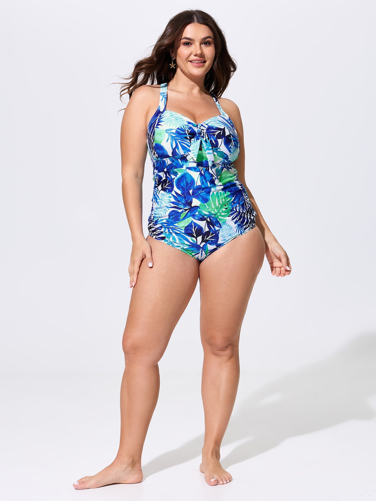 Tropical Floral Print One-Piece Swim