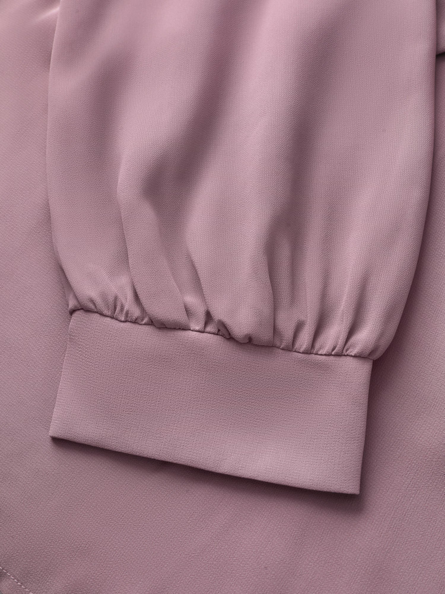 Toothpick Pleats Neck-Tie Sheer Blouse