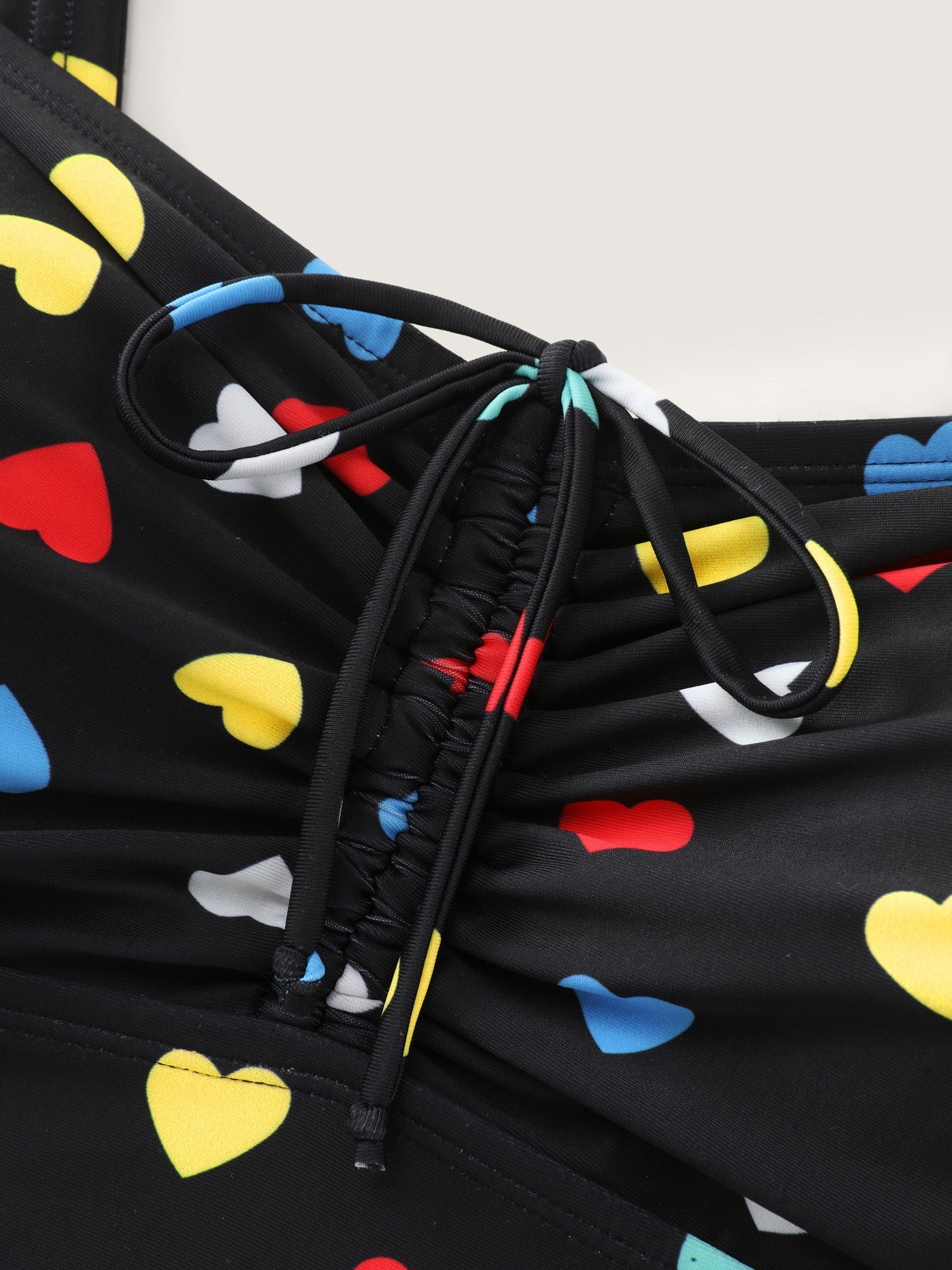 Colorful Heart Print Pockets Swim Dress