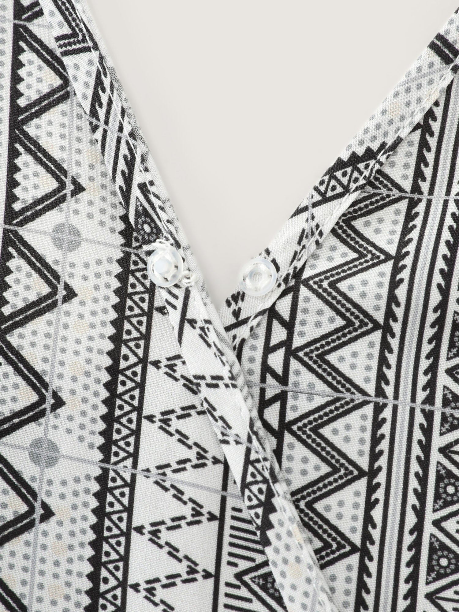 Geometric Print Back-Tie Blouse