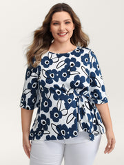 Floral Print Waist-Tie Blouse