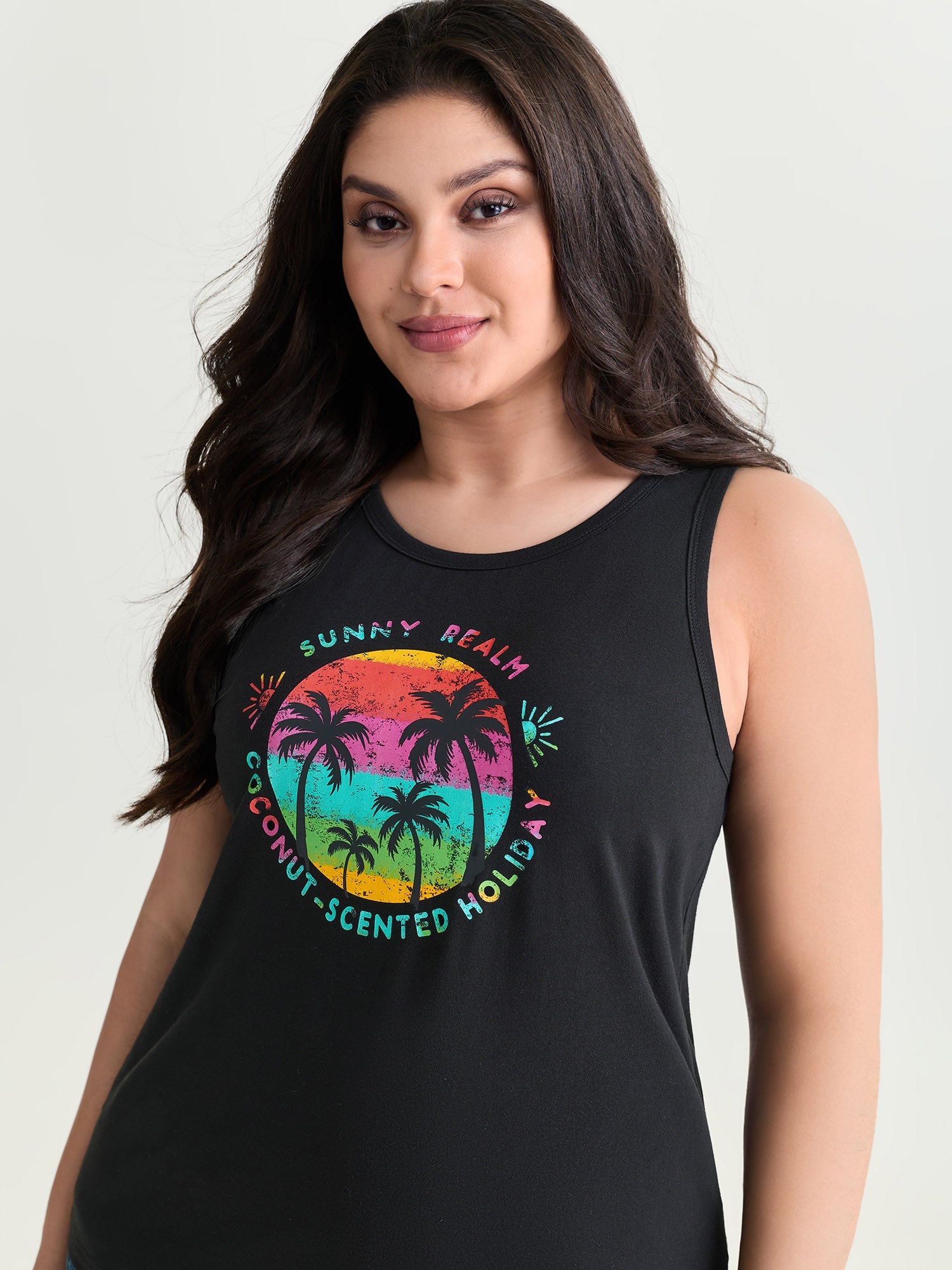Cotton Island Energy Colorful Motif Tank Top