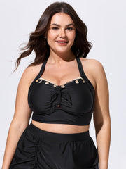 Hollowed-Out Seashell Detail Swim Top