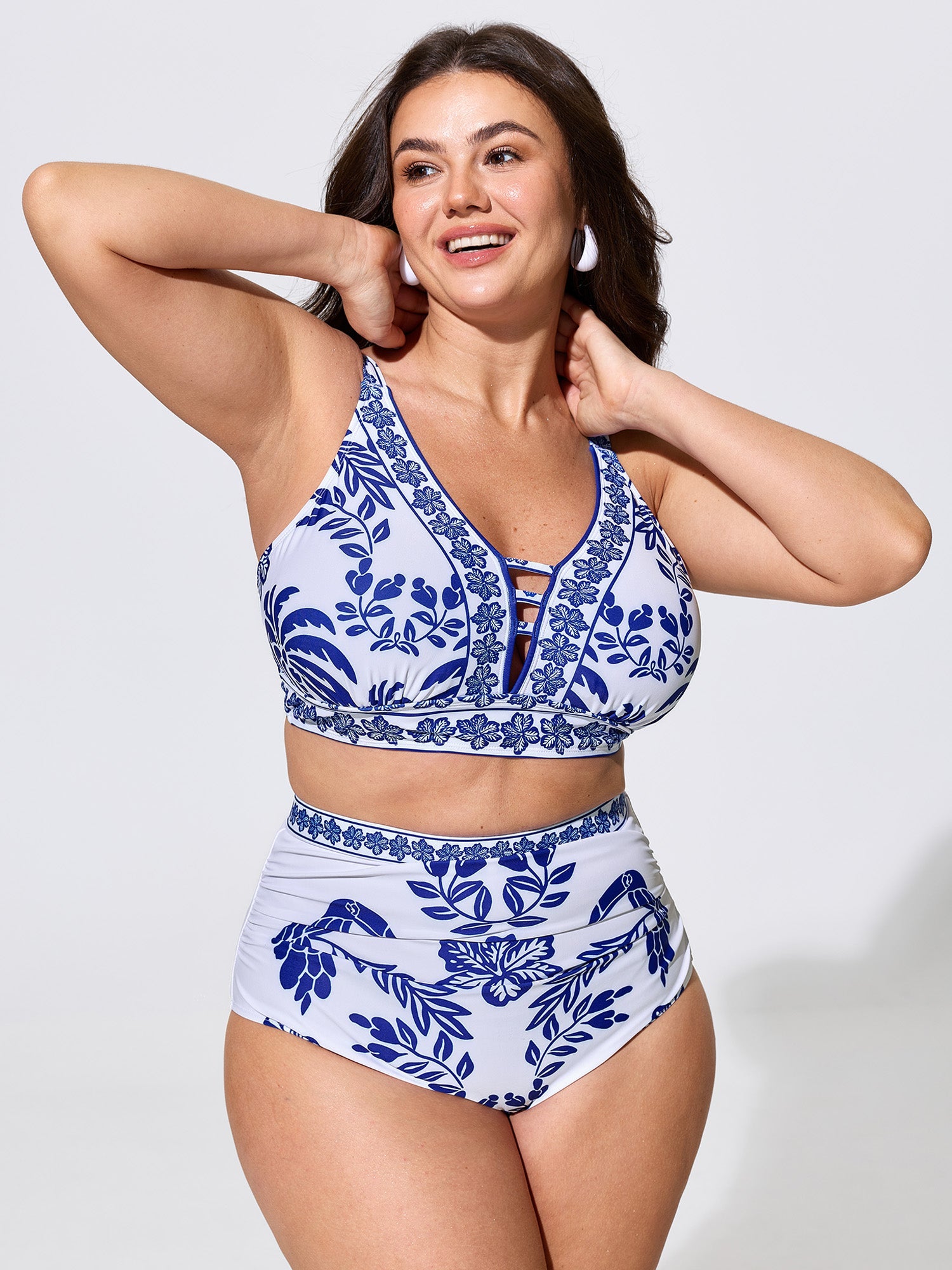 Sheer Pants Two-Piece Tropical Swim Bottoms