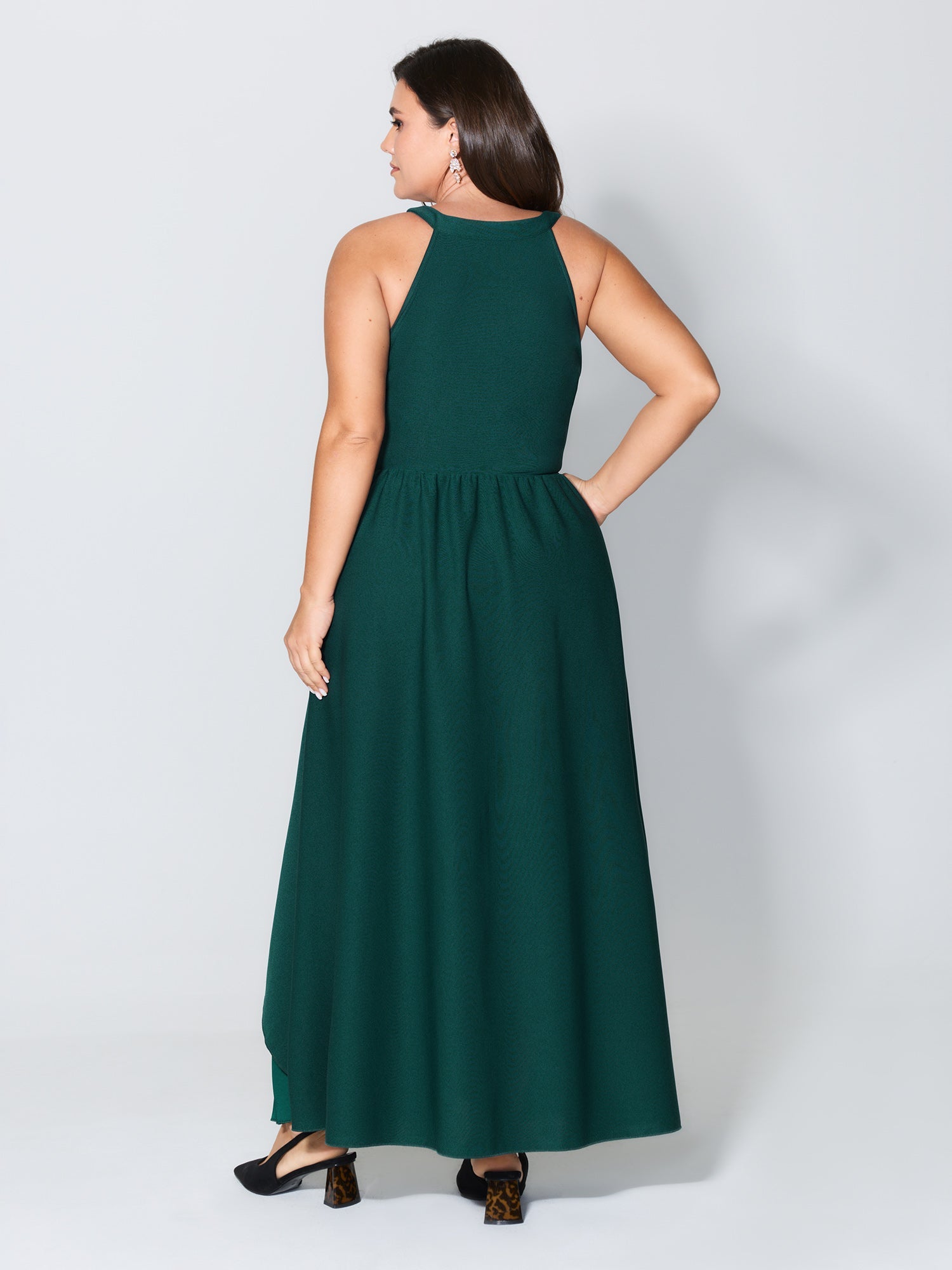 Layered Pleated Skirt Sleeveless Maxi Dress