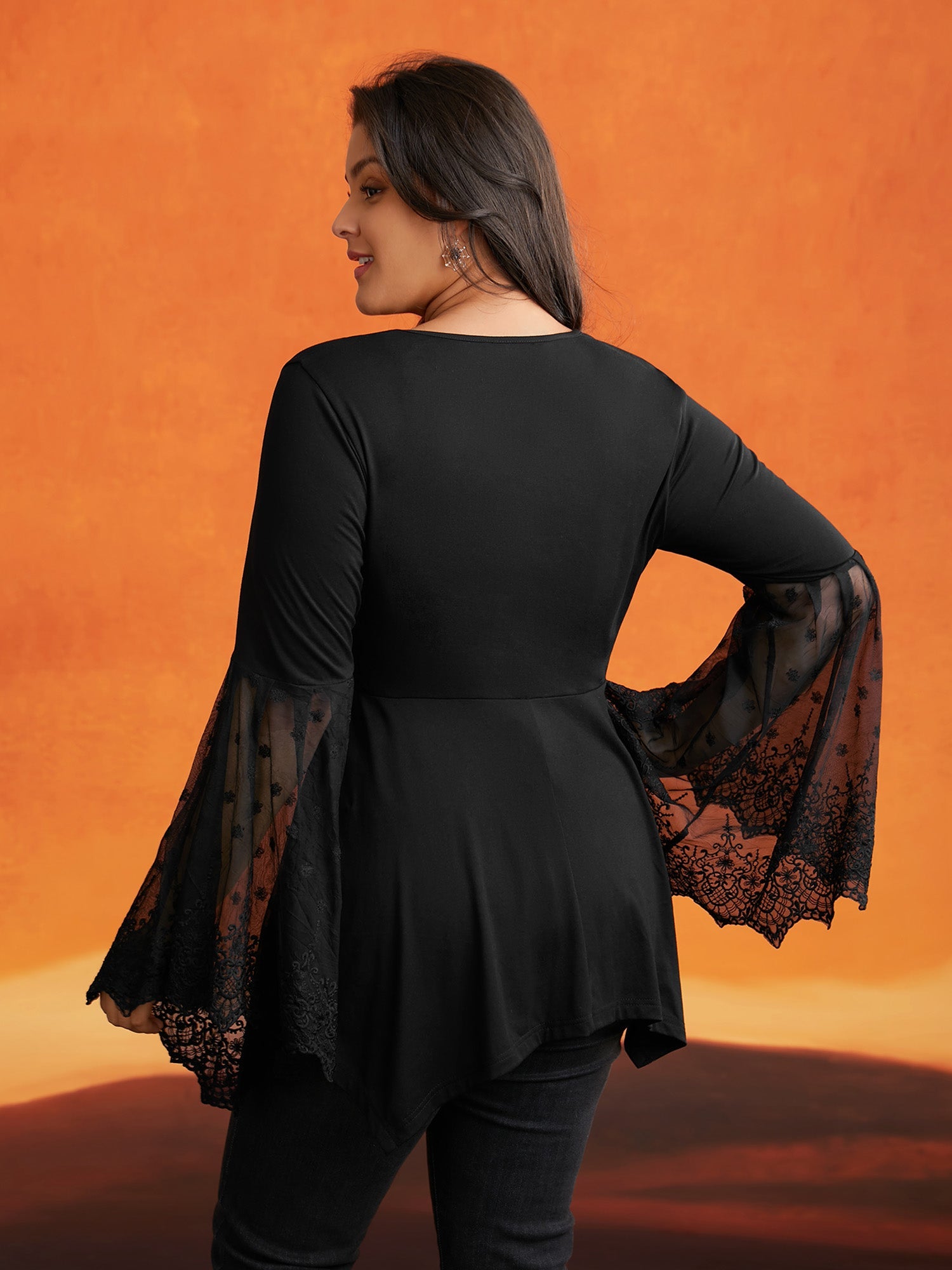 Cross Front Bell Sleeve Top