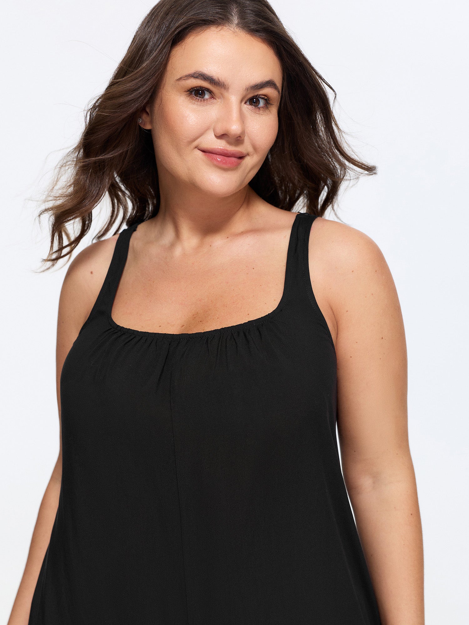 Solid Lace Cross Back Wide Leg Jumpsuit