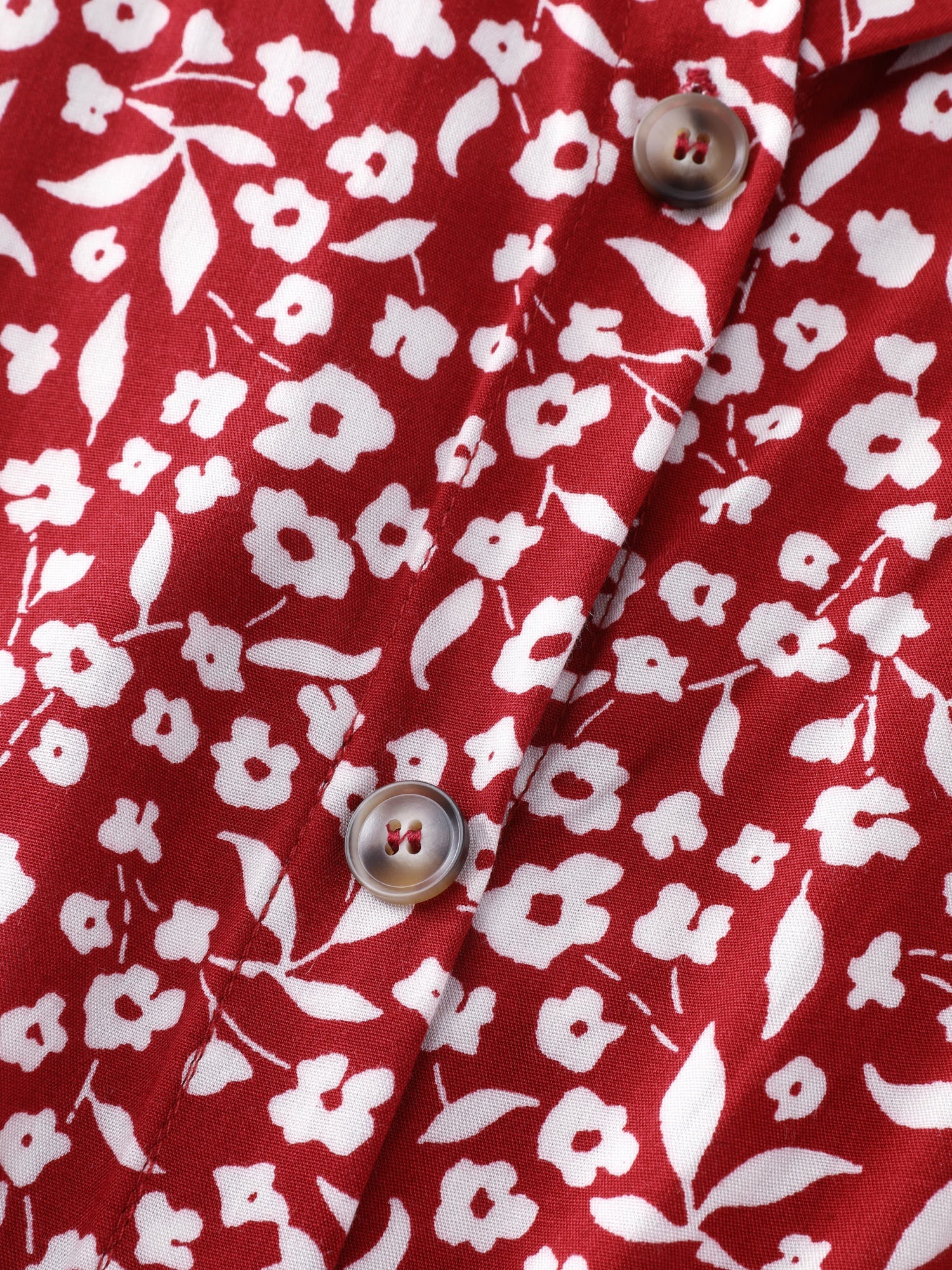 Floral Print Collar Midi Shirt Dress