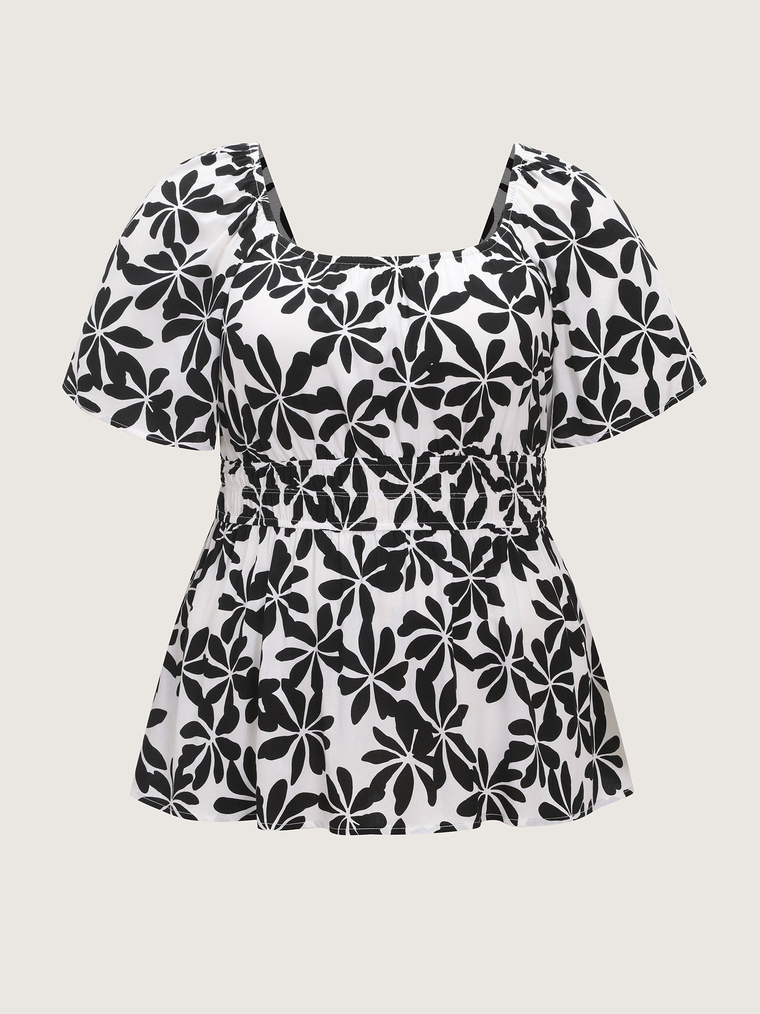 Floral Print Fit And Flare Blouse