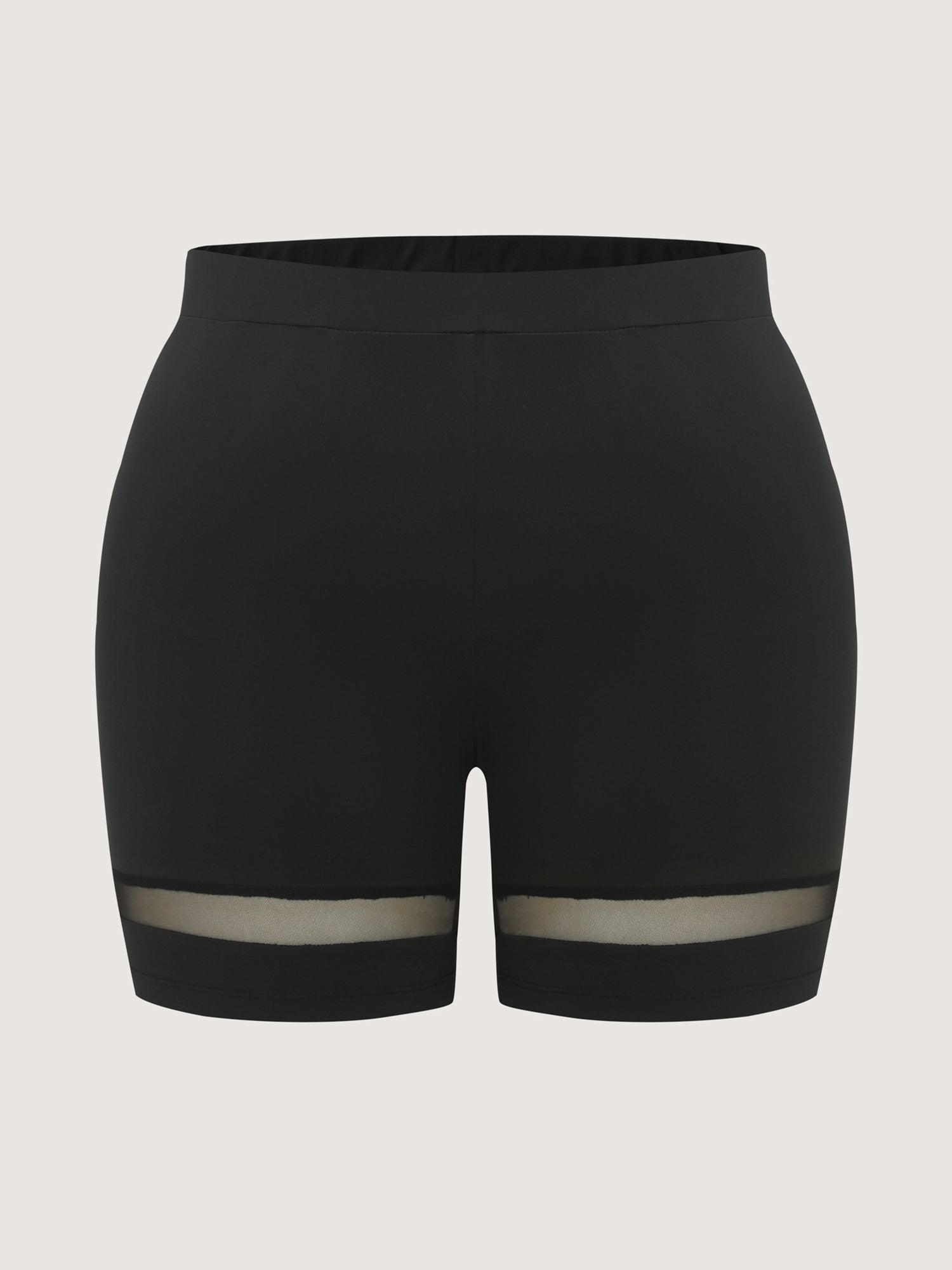 Mid-Rise Sheer Mesh Panel Leggings