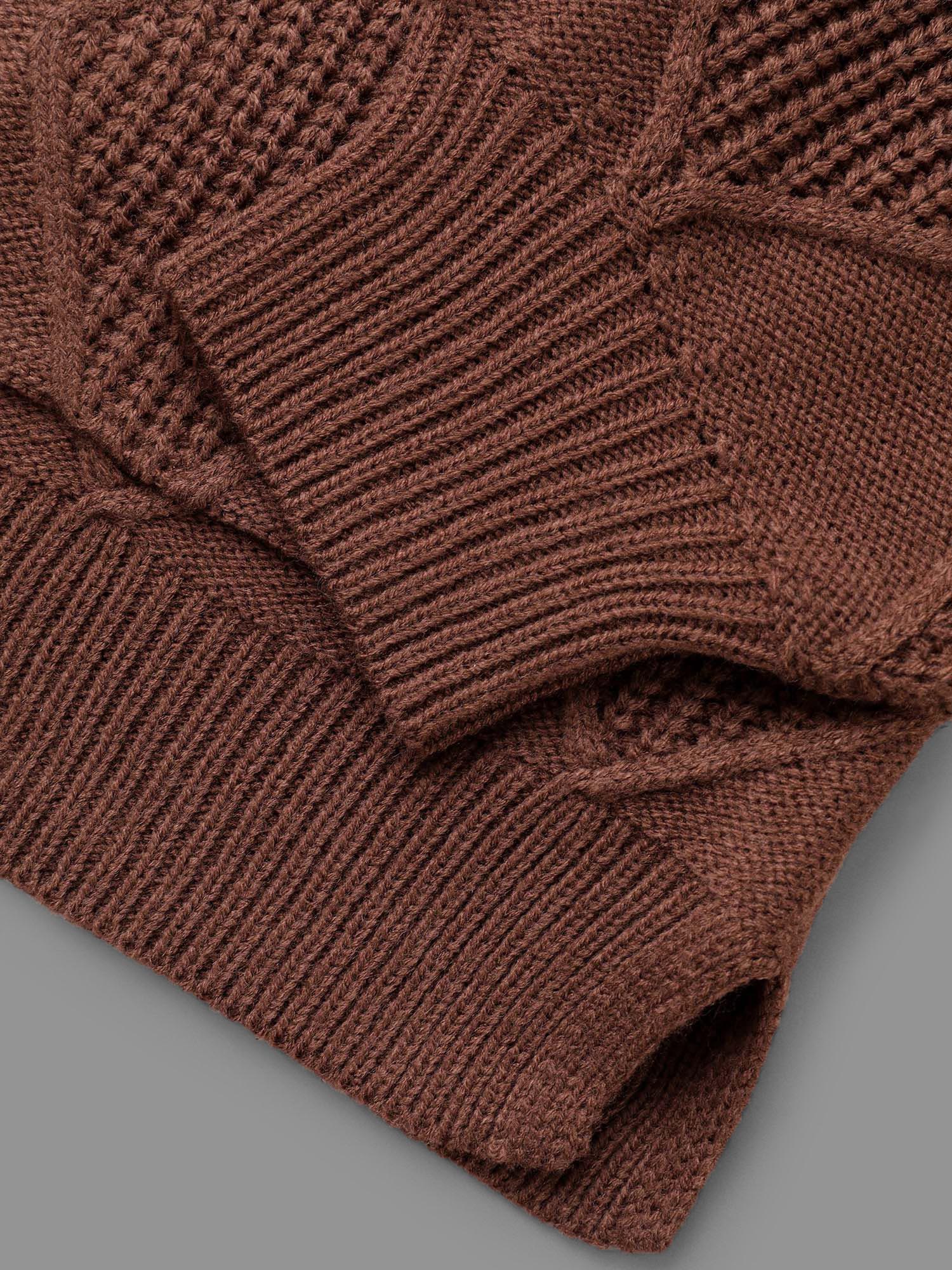 Plain Textured Pocket Drop Shoulder Cardigan