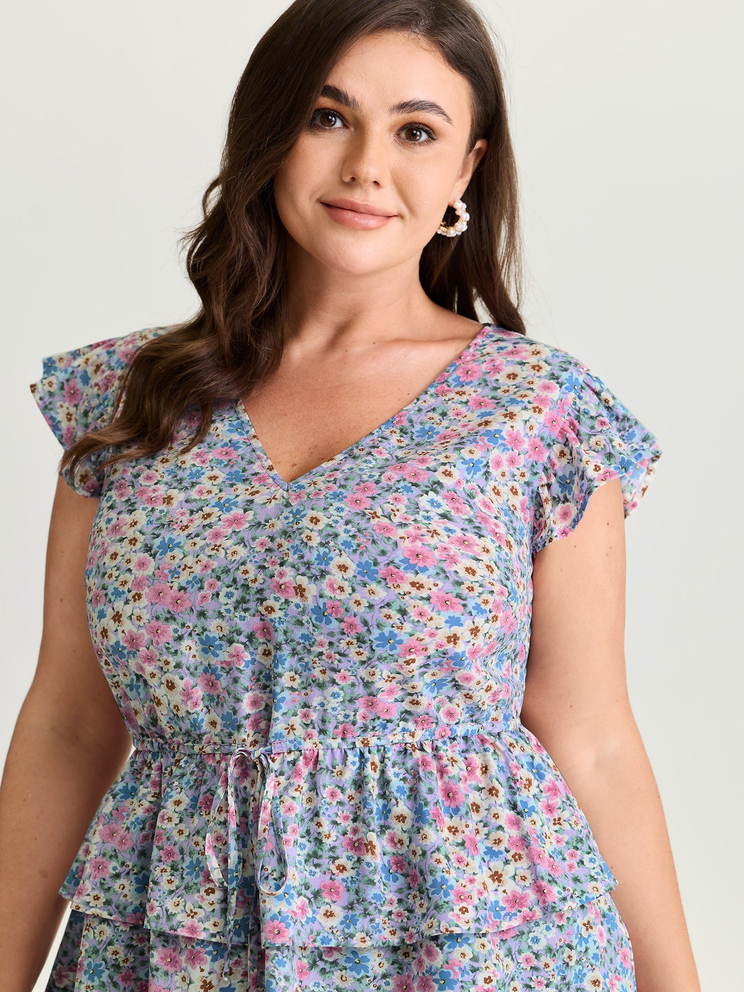 Floral Breeze Ruffled Layered Blouse