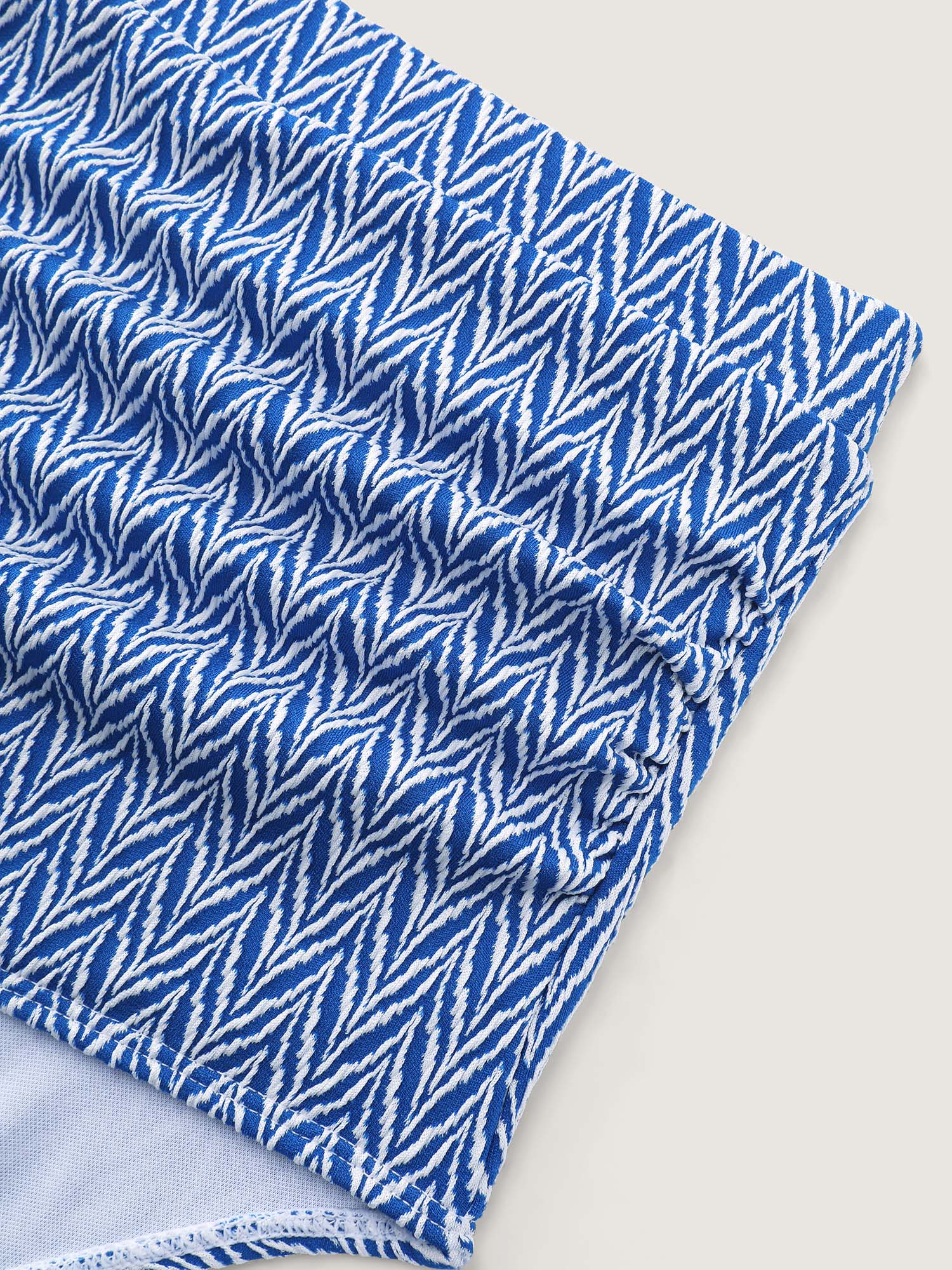 Geometric Print Ruched Swim Bottoms