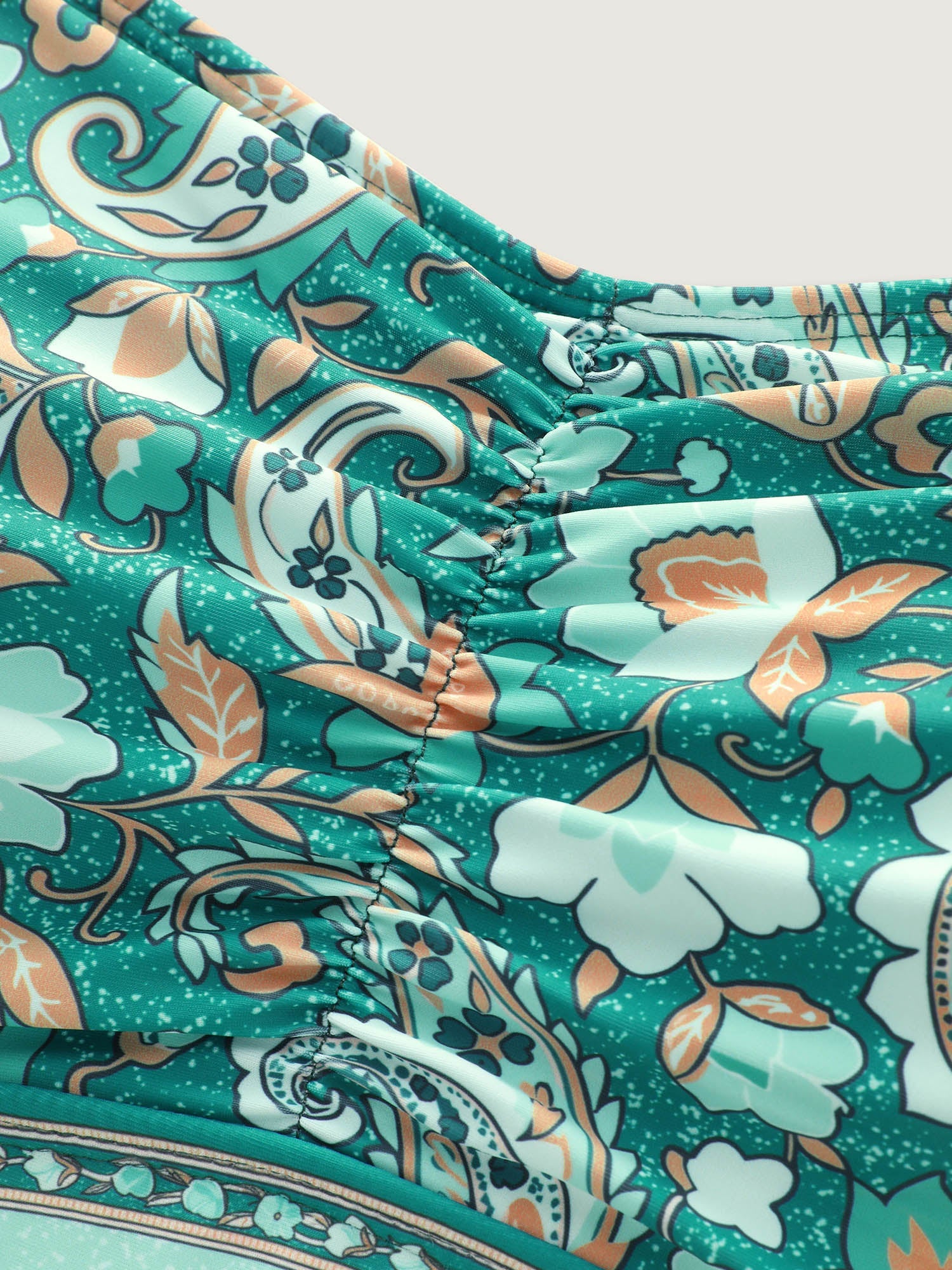Paisley Print Wide Straps Swim Dress