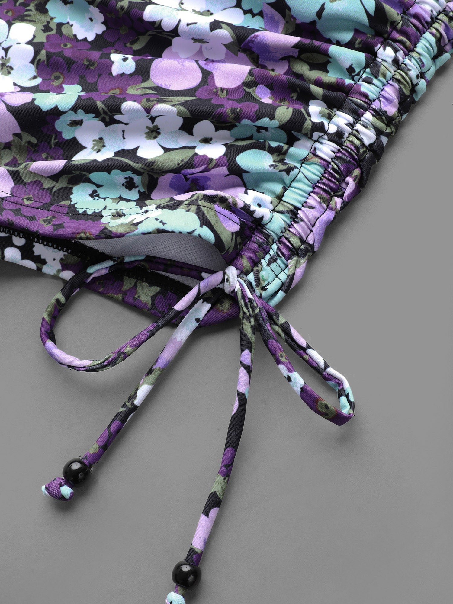 Floral Print Stretchy Drawstring Swim Shorts