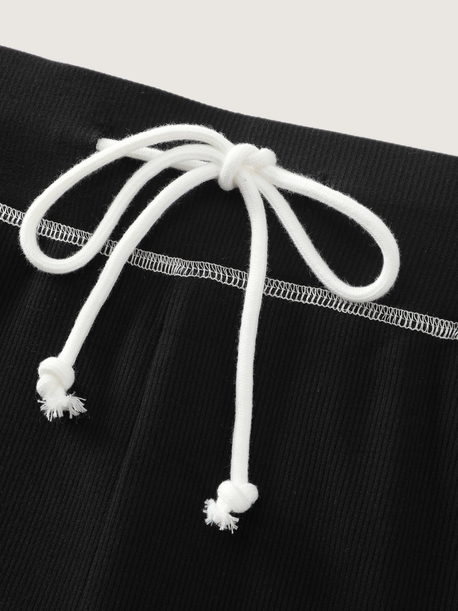 Stretchy Drawstring Waist Flared Pants