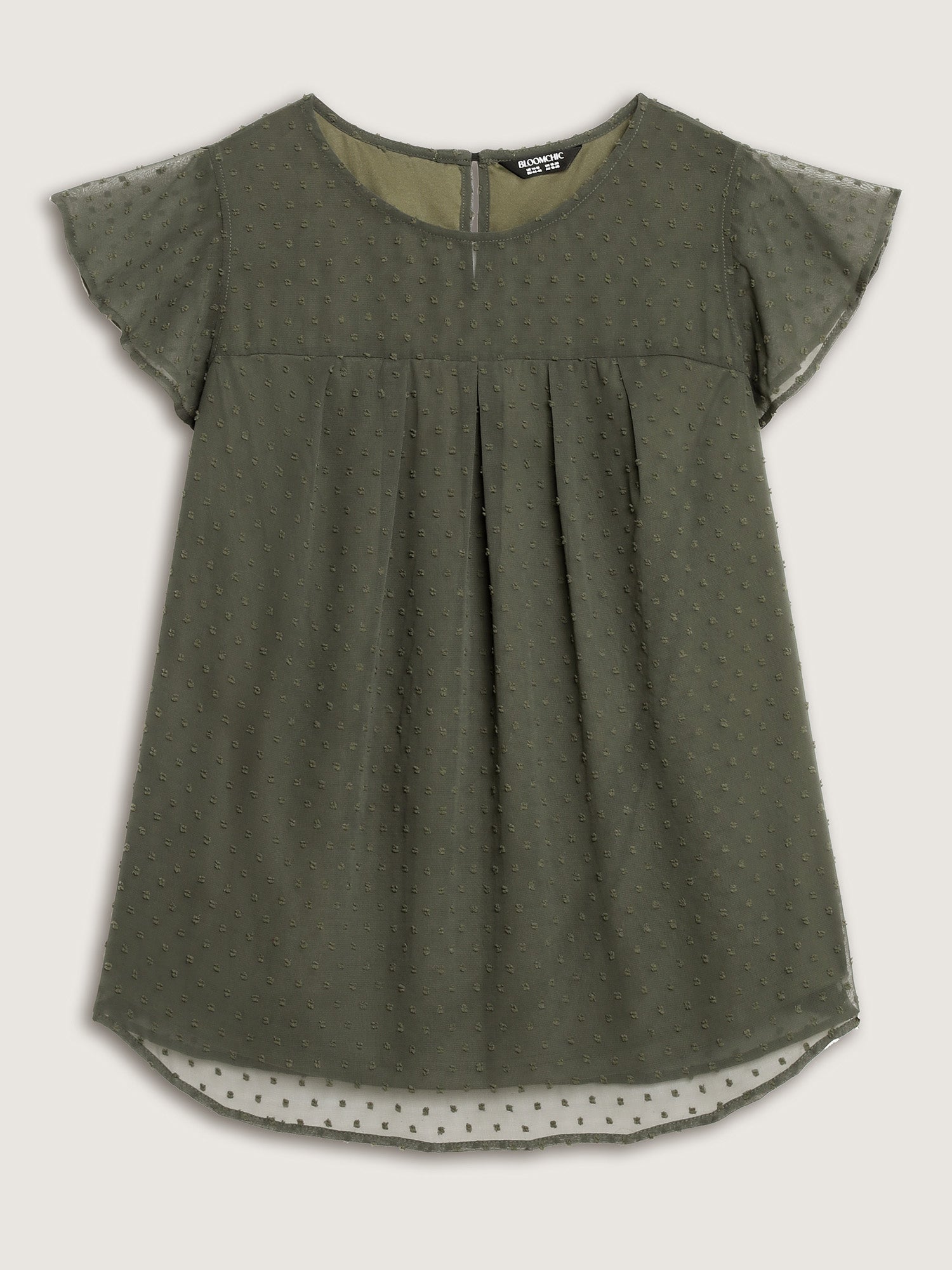 Textured Bust-Ease Ruffled Sleeve Blouse