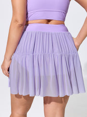 Sheer Mesh Overlap Waist Swim Skirt