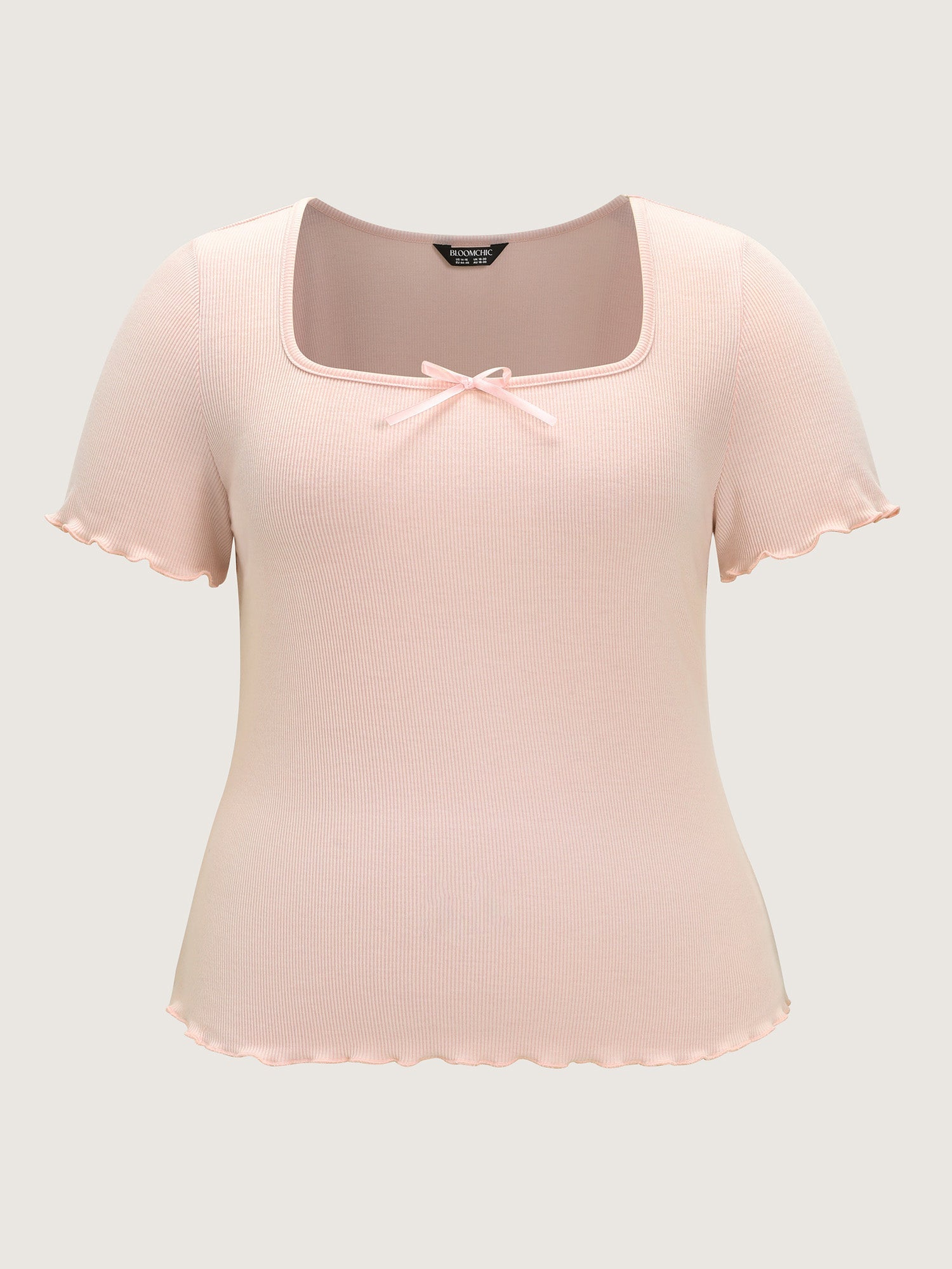 Ribbed Scoop Neckline T-Shirt