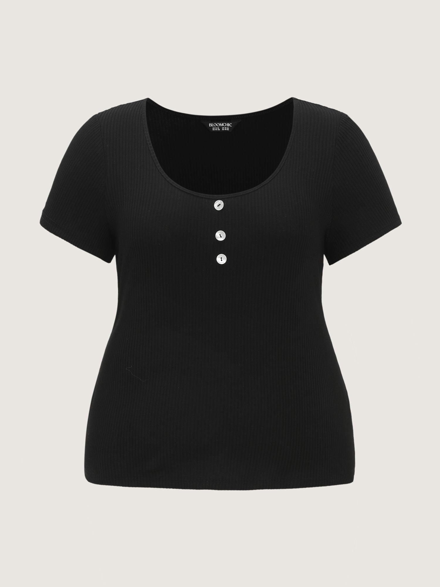 Cotton Scoop Neck Curvy-Fit T-Shirt
