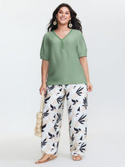 Supersoft Contrast Webbing V-Neck Blouse