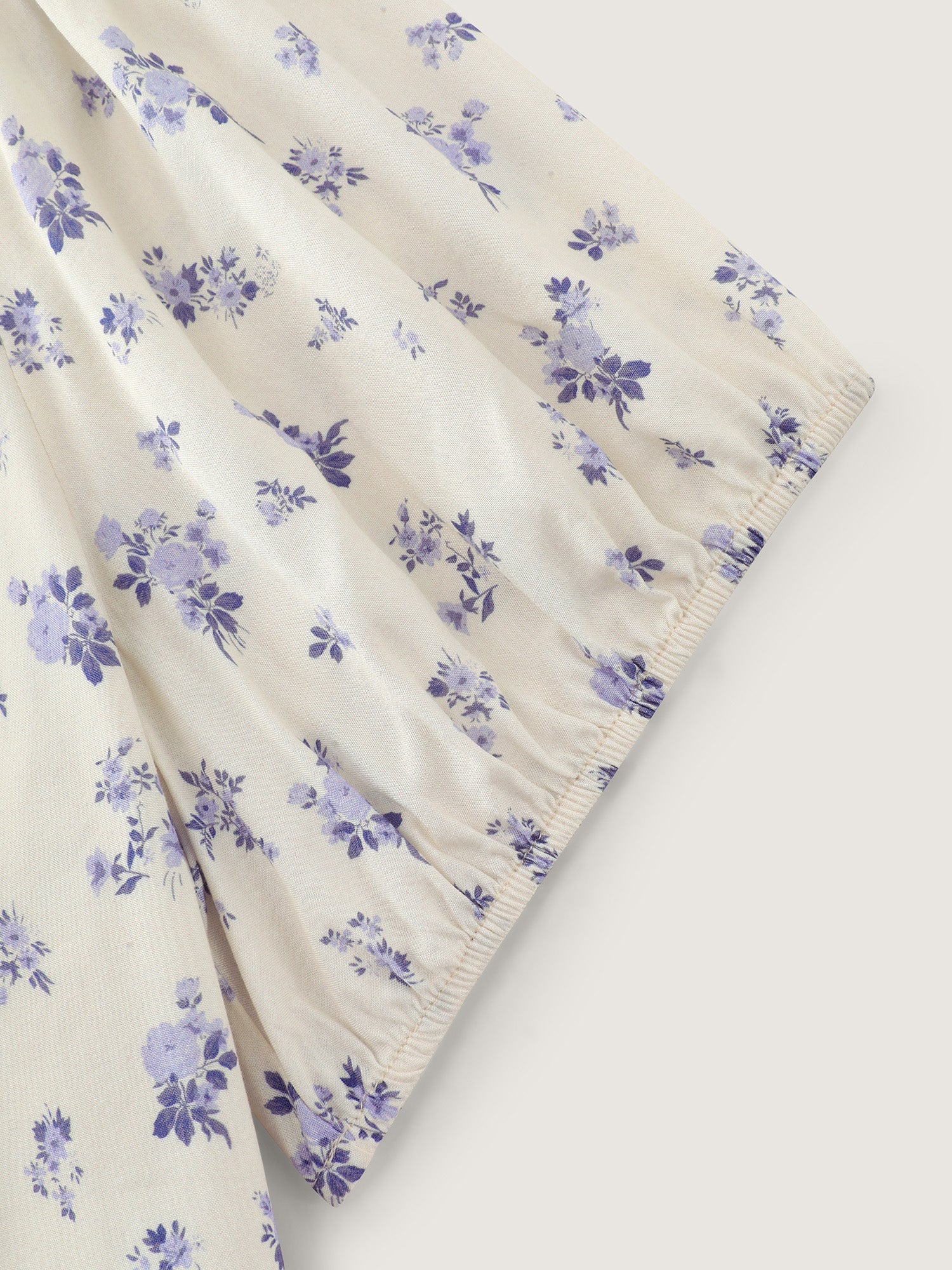 Floral Print Back-Bow Flared Blouse