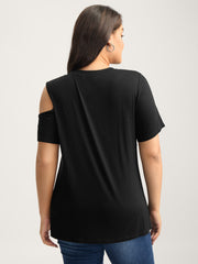 Supersoft Solid Cut-Out Shoulder T-Shirt