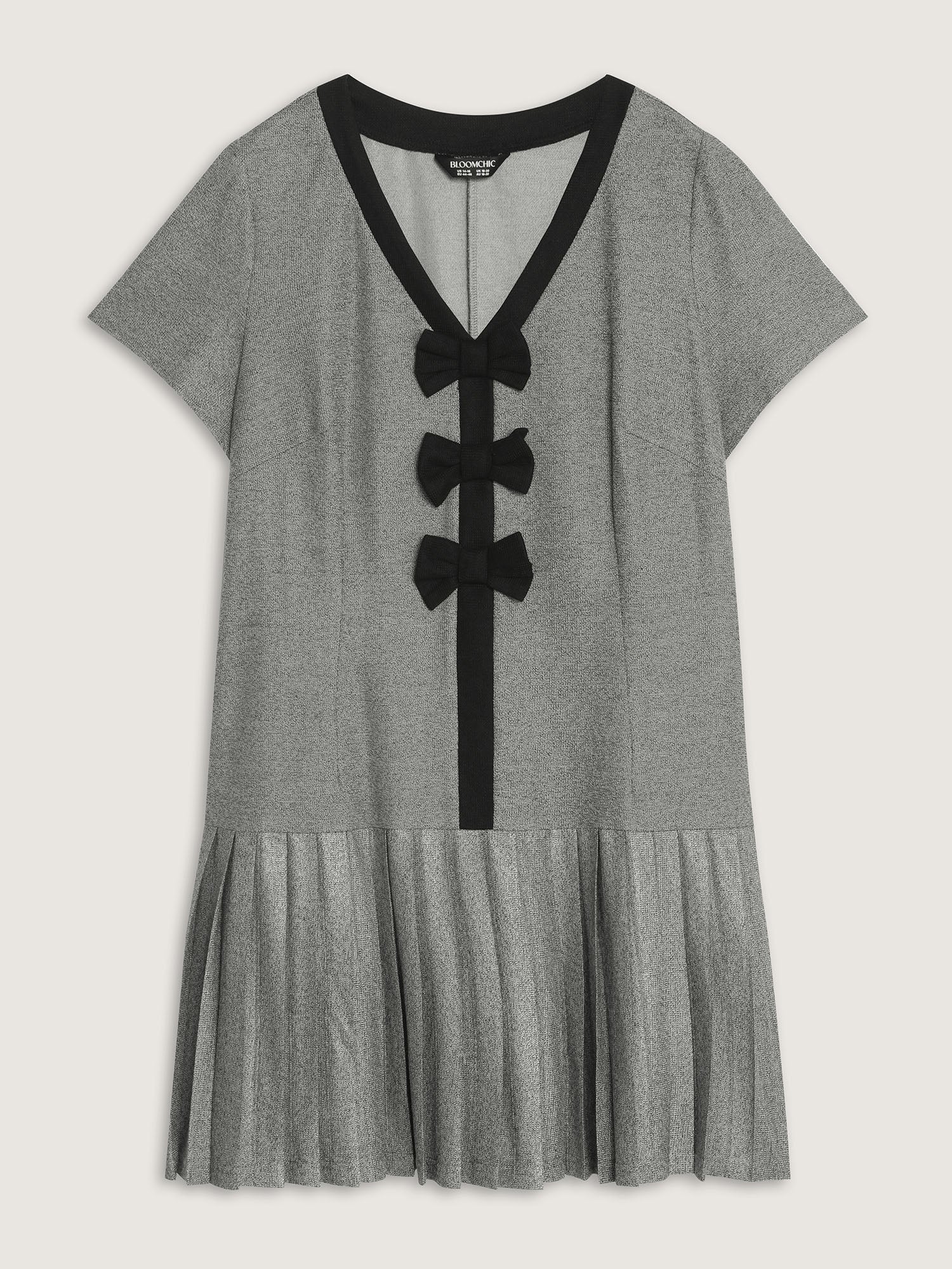 Color Contrast Bow-Front Mini Dress
